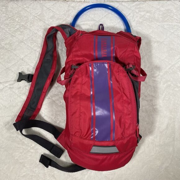 CamelBak Mini M.U.L.E. Kids Hydration Backpack Pink Purple Hiking Bike Riding - Picture 1 of 10